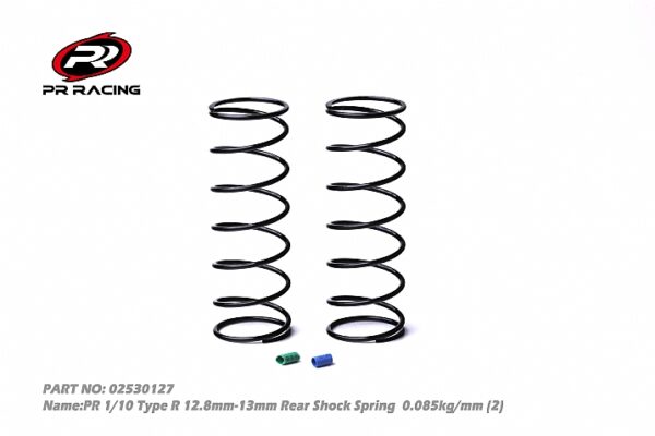 PR 1/10 Type R 12.8mm-13mm Rear Shock Spring 0.085kg/mm Blue+Green (2)