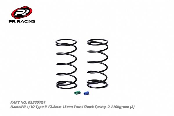 PR 1/10 Type R 12.8mm-13mm Front Shock Spring 0.110kg/mm Blue+Green (2)