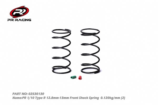 PR 1/10 Type R 12.8mm-13mm Front Shock Spring 0.120kg/mm Red+Green (2)