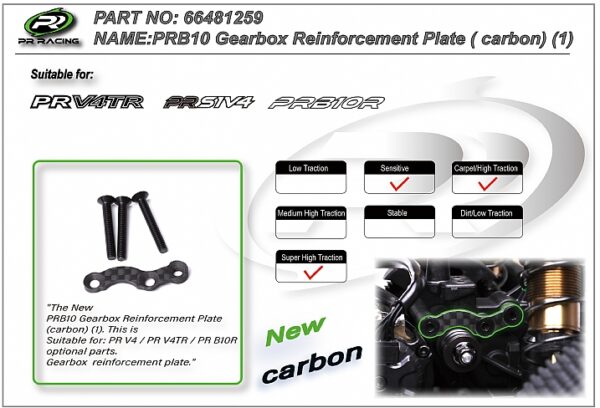 PR B10 Gearbox Reinforcement Plate ( carbon) (1) - Bild 3