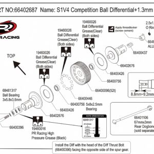 S1V4 Competition Ball Differential+1.3mm (1pr)